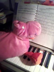 The Pink Hippo plays a standard or two